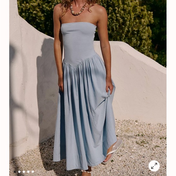 Free People Dresses & Skirts - Free People Strapless Light Blue Dress